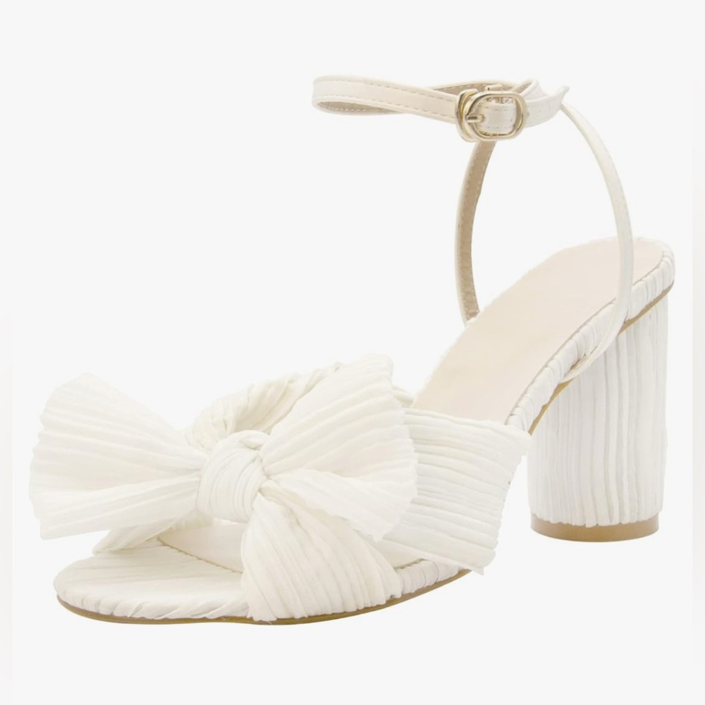 Pleated Bow Heels